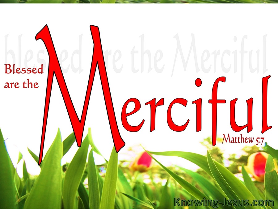 Matthew 5:7 Blessed Are The Merciful (red)